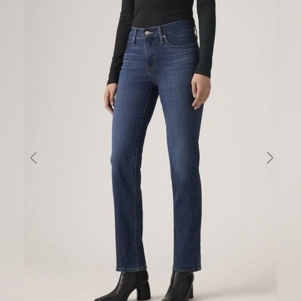 Levi's 314 Shaping Straight Leg Dark Wash Midrise Jeans Size 27